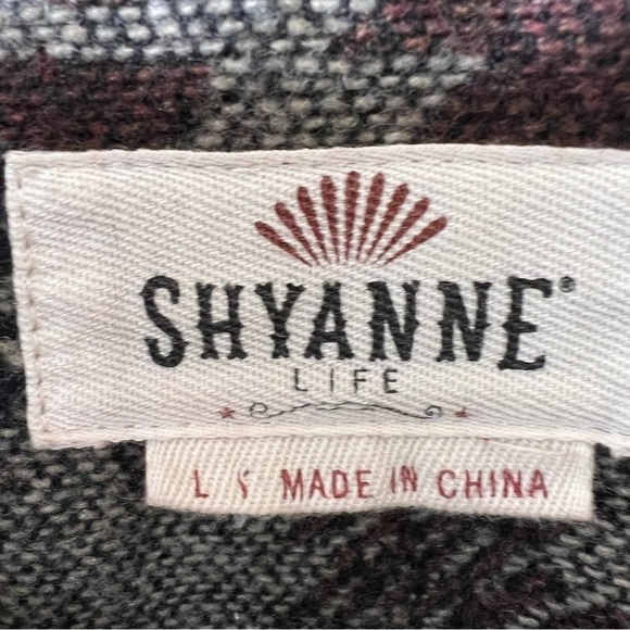 SHYANNE WESTERN BLANKET DARK BROWN QUILTED OILSKIN JACKET SIZE LARGE EUC - Picture 5 of 12